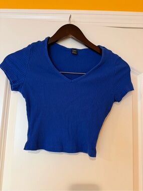 Cobalt Ribbed V-Neck Crop Top Juniors size XS